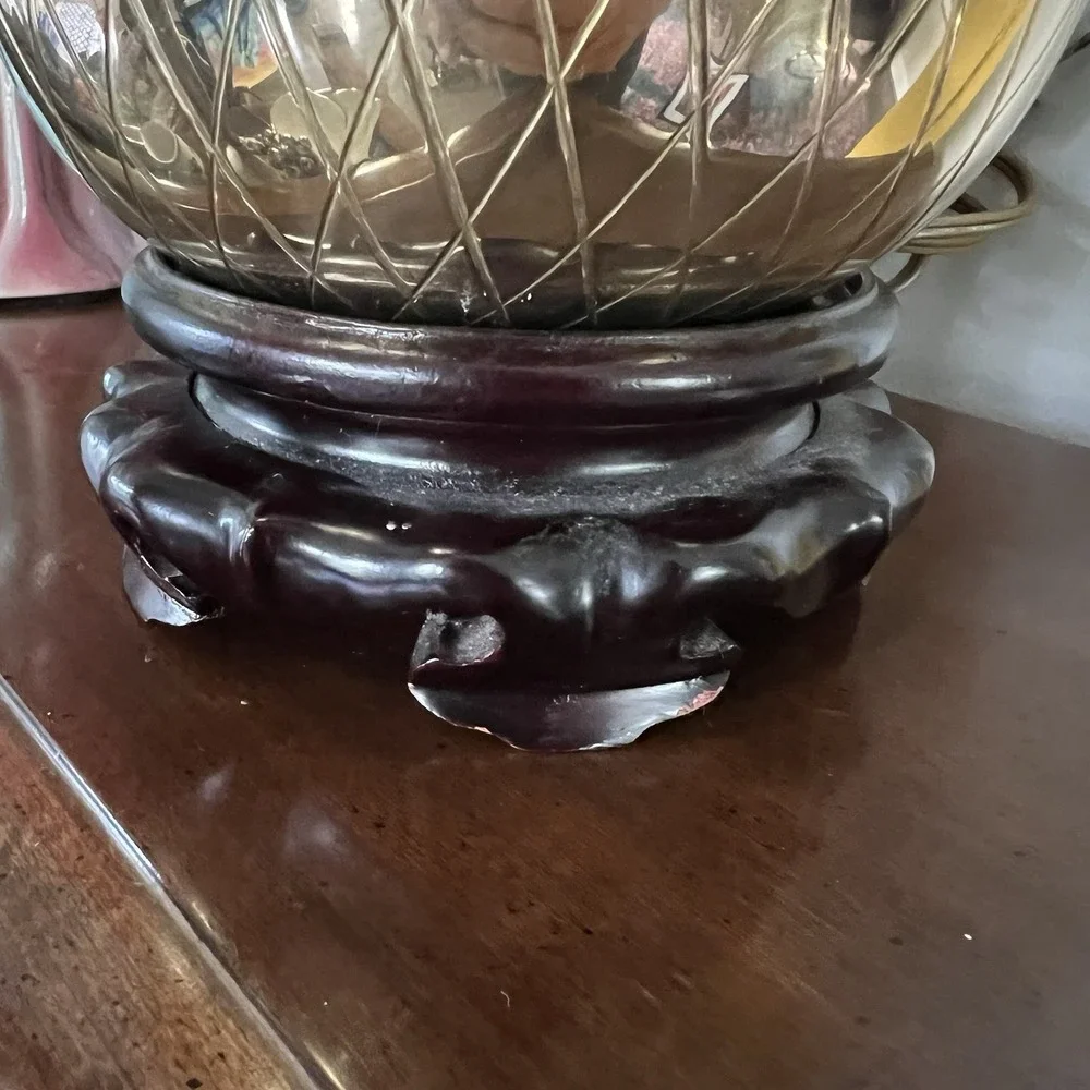 Vintage Brass Pineapple Table Lamp No Shade, Harp And Finial Included - Repaired